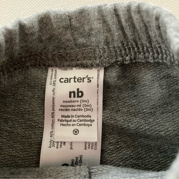 Baby Boy Newborn Whale Bodysuit & Terry Pants Set Outfit Blue Grey White - Picture 2 of 7